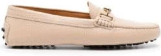 TOD'S Leren Loafers Klassiek Model Beige Dames