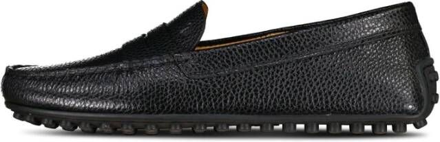 TOD'S Leren Mocassins met Noppen Rubberen Zool Black Dames