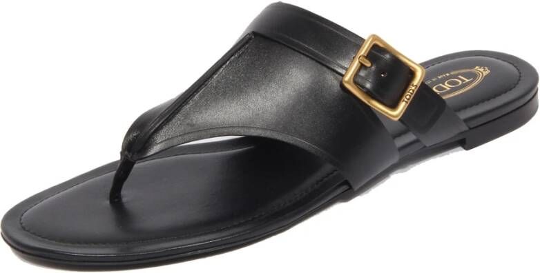 Tod's Leren sandalen met gesp in zwart