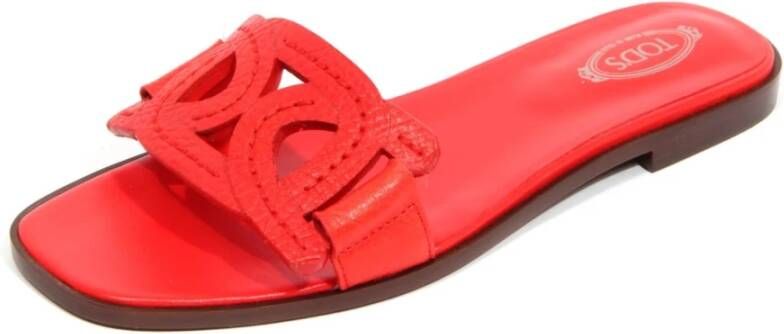 Tod's Leren Slide Sandaal Gemaakt in Italië