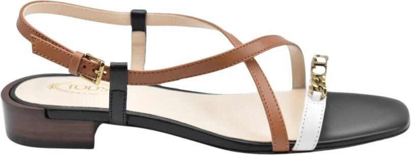 TOD'S Leren T Chain Sandalen Multicolor Dames