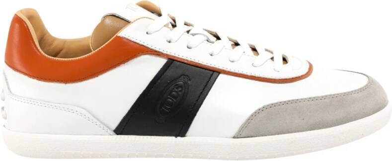 TOD'S Leren Vetersneakers met Suède Inzet Multicolor Heren