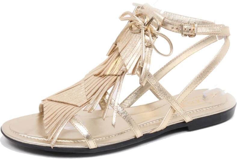Tod's Licht Gouden Franje Sandaal Schoen