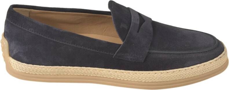 TOD'S Marineblauwe geweven instappers Blue Heren
