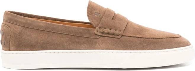 Tod's Bruine platte schoenen met handgemaakte details