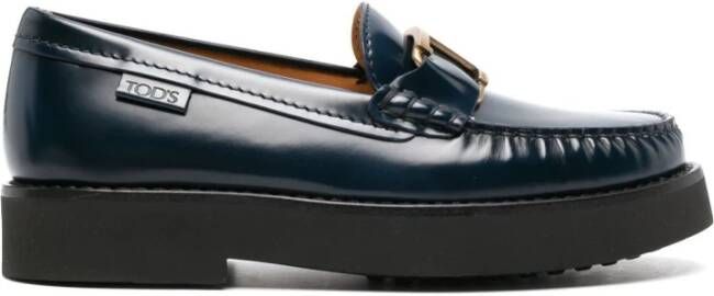 TOD'S Marineblauwe 54K Loafers voor vrouwen Blue Dames