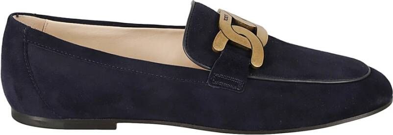 TOD'S Marineblauwe Suède Loafers Blue Dames