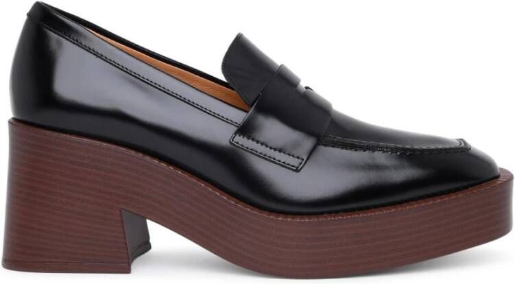 TOD'S Met de hand gestikte leren platformloafer Zwart Dames