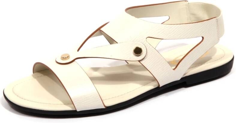 Tod's Off White Graan Effect Sandaal Schoen