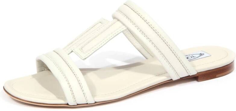 Tod's Off White Leren Sandaal Schoen