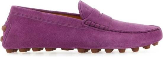 TOD'S Paarse suède Gommino loafers Purple Dames