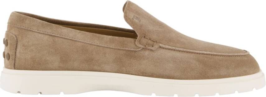 TOD'S Suède instaploafers met iconisch monogram Brown Heren