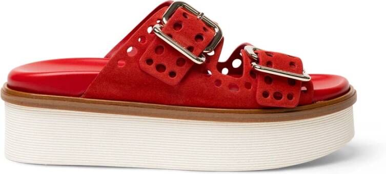 Tod's Perforated Buckle Platform Sandals