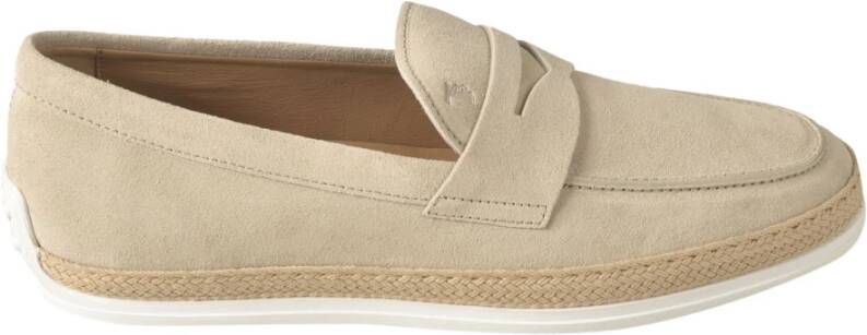 TOD'S Platte Instappers Beige Heren