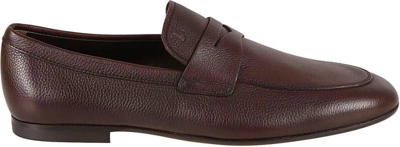 TOD'S Platte Leren Moccasinschoenen Brown Heren