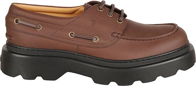 Tod's Platte schoenen met vetersluiting en moc-stiksels