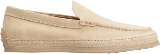 TOD&apos;S Instappers Heren Pantofola Gomma Rafia Tv Maat: 9 Materiaal: Suède Kleur: Beige
