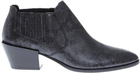 TOD'S Python Print Lage Texaanse Laarzen Zwart Dames