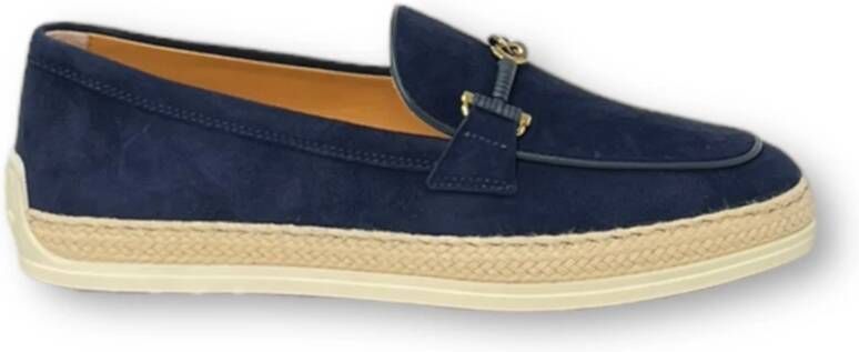 TOD'S Rafia 92K Mocassins Blue Dames