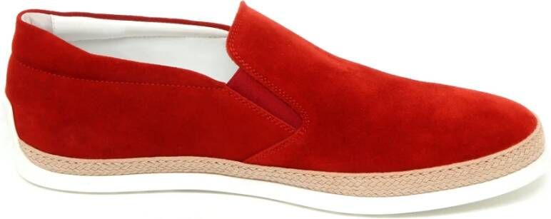 Tod's Rafia Slip-On Loafer Schoen in Robijn