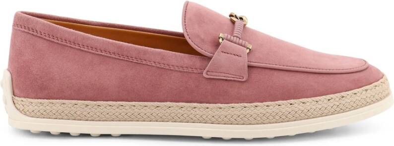Tod's Roze Platte Instap Schoenen met Logo