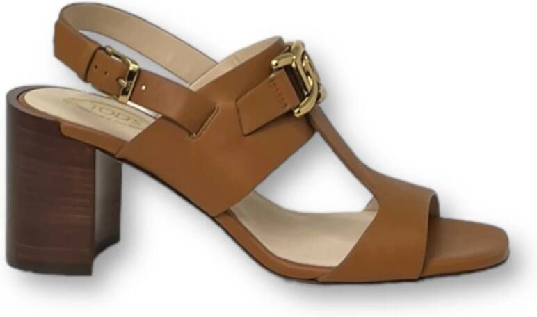 TOD'S Sandaal met Metalen Banden Brown Dames