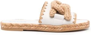 TOD'S Krijtleer slippers Wit Dames