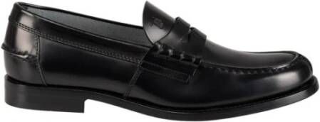 TOD'S Zwarte leren loafers Black Heren