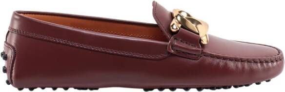 TOD'S Slipper Schoenen met Metalen Logo Brown Dames