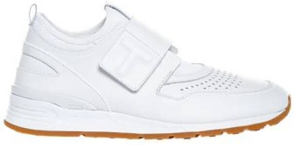 TOD'S Sportivo Strap Leren Sneakers White Heren