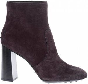 TOD'S Square toe suede ankle boots Bruin Dames