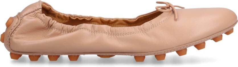 TOD'S Stijlvolle Bubble Kalbslederen Ballerina`s Beige Dames