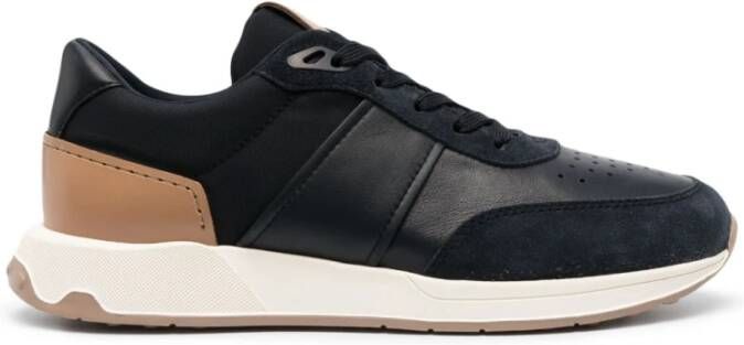 TOD'S Zwarte platte schoenen met streepdetail Zwart Heren