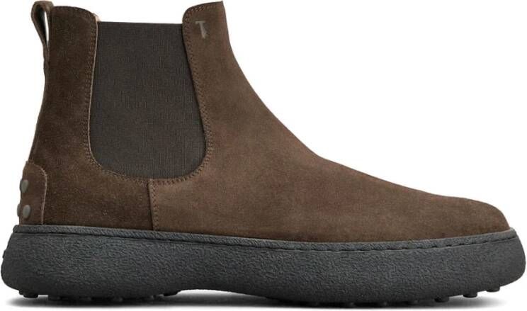 TOD&apos;S Chelsea Boots Heren Xxmo6l00p20re0 Maat: 41 41 5 Materiaal: Suède Kleur: Bruin