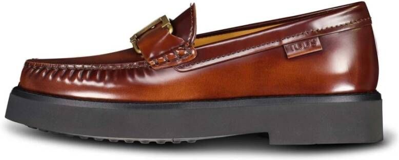 TOD'S Stijlvolle leren loafers Brown Heren