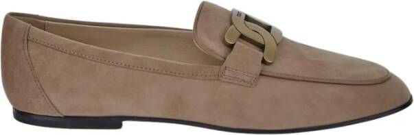 TOD'S Stijlvolle leren mocassins Beige Dames