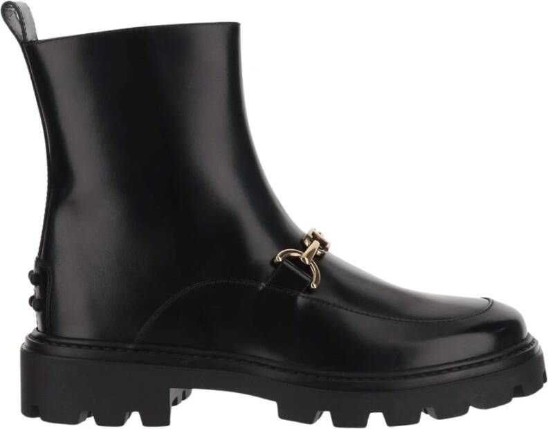 TOD'S Stijlvolle Leren Sneakers Black Dames
