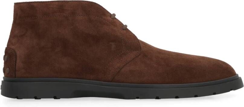 Tod's Stijlvolle Suede Desert Boots met Rubberen Studs