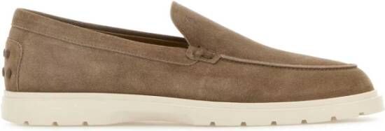 TOD'S Suede Cappuccino Loafers Beige Heren