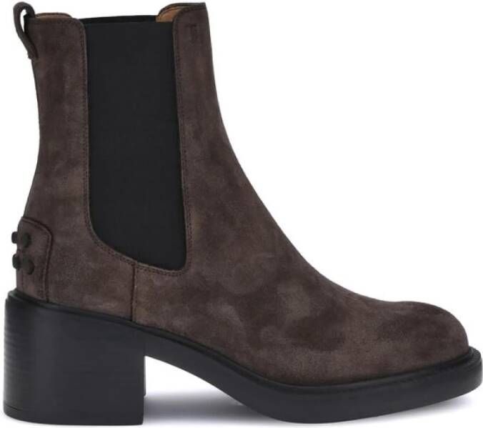 Tod's Suède Enkellaarzen met Rubberdetail