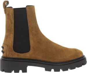 TOD'S Suede Gommino Ankle Boot Bruin Dames