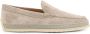 TOD'S Suède Loafer met Gegraveerd Logo Beige Heren - Thumbnail 1