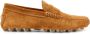TOD'S Suède Loafer met Gegraveerd Logo Brown Heren - Thumbnail 1