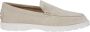 TOD'S Suède Loafer met Iconisch Monogram Beige Heren - Thumbnail 1