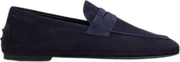 TOD'S Suede Loafer Navy Blauw Blue Heren