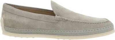 TOD'S Suède Loafers met Branded Binnenzool Gray Heren