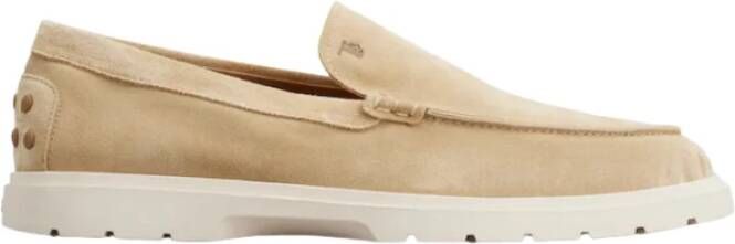 TOD'S Suede Moccasin Slipper Schoenen Beige Heren