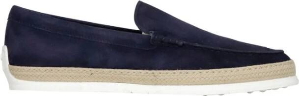 TOD'S Suède Rubberen Zool Pantoffels Blue Heren