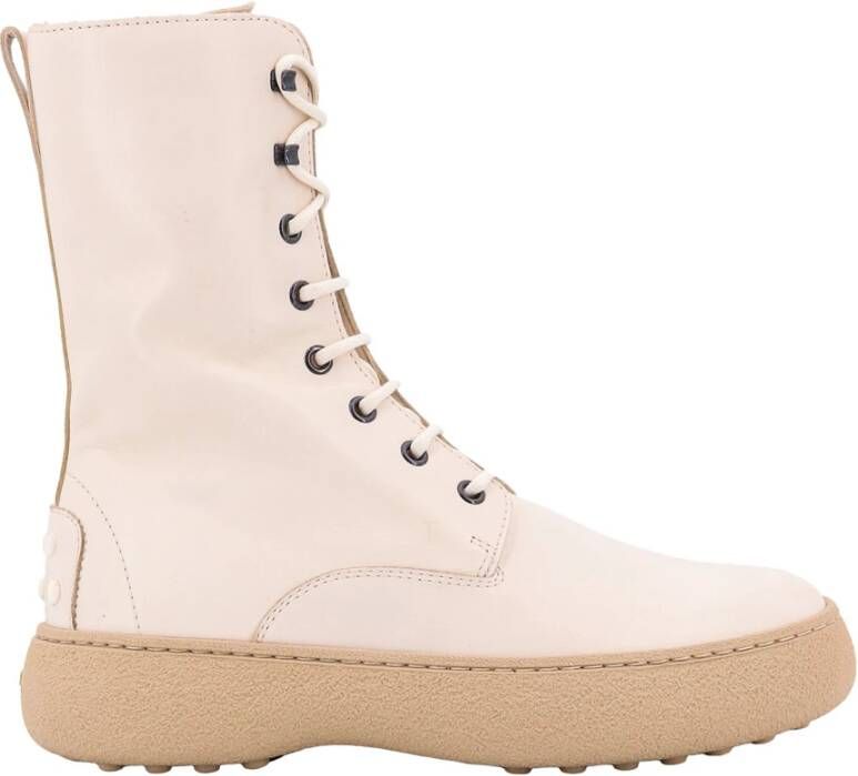 TOD'S Suede Veterschoenen White Dames