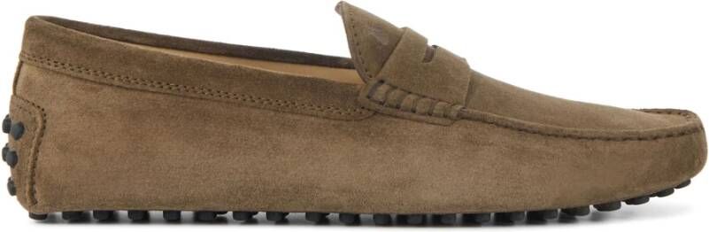 TOD'S Taupe Suède Loafers Beige Heren